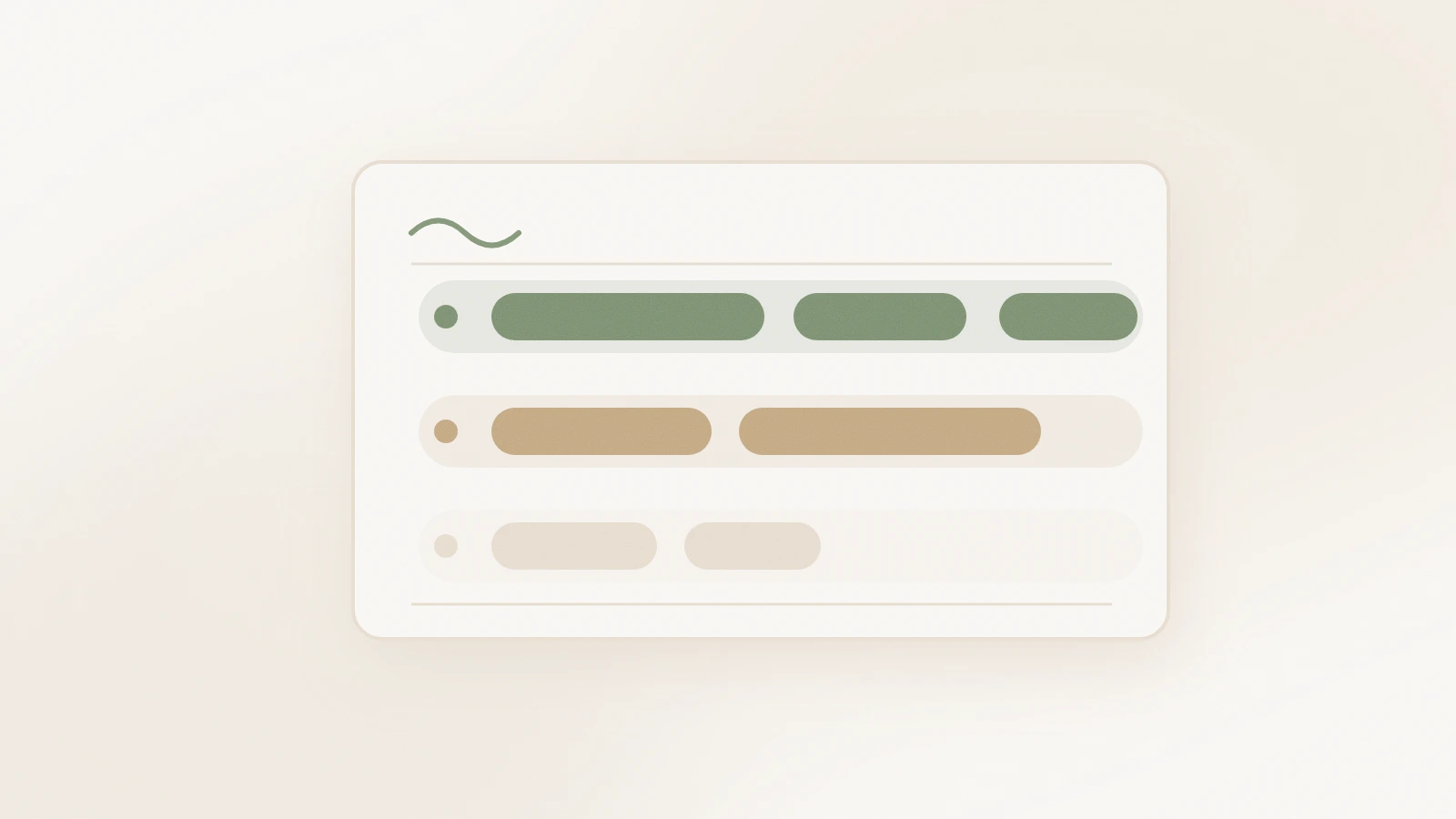 Calm abstract illustration of a soft daily planner with energy-level markers instead of a rigid hourly grid.